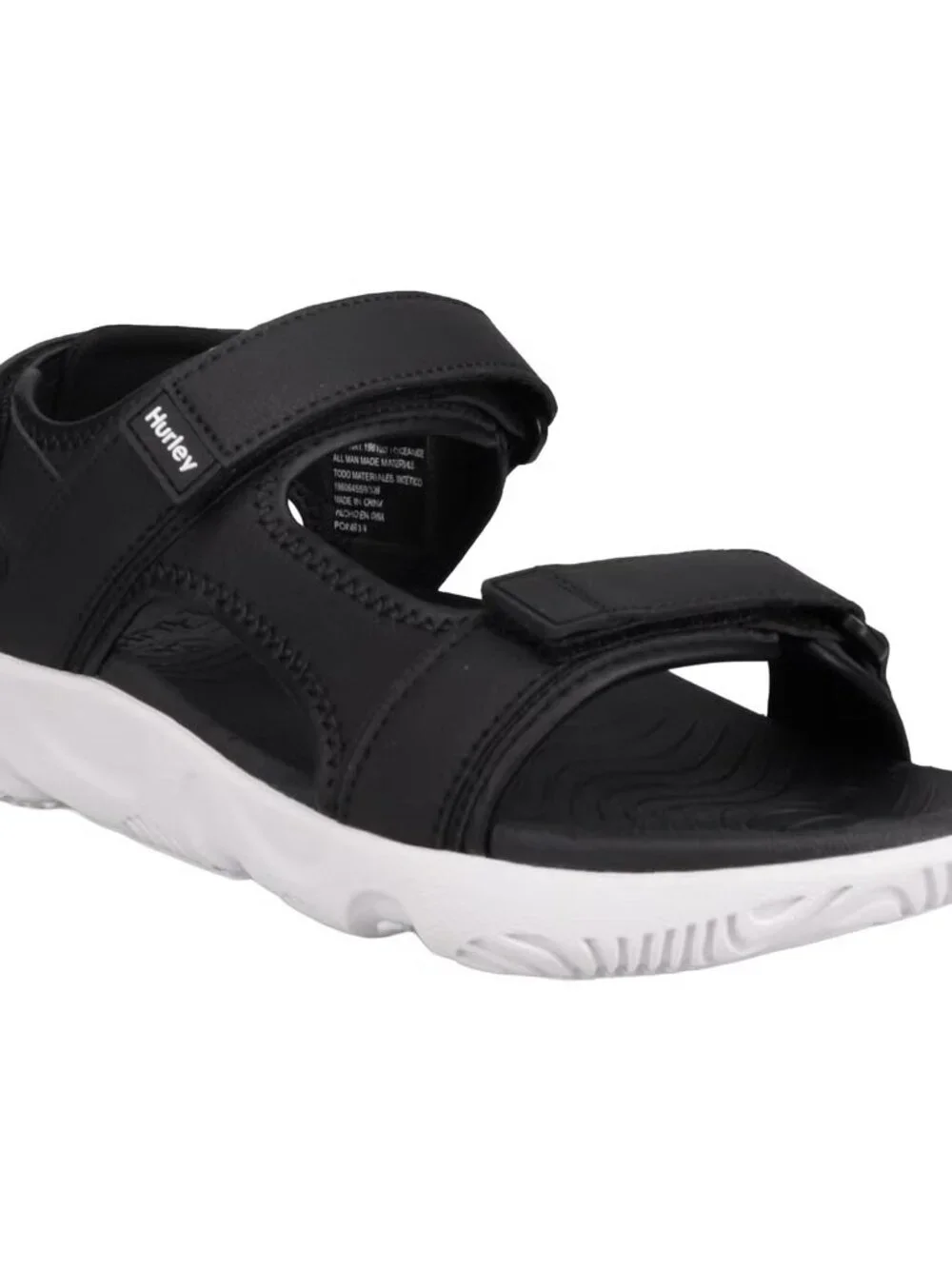 Hurley Men's Strap Sandals Adjustable Comfort Sport Back Strap Black 10, NWT